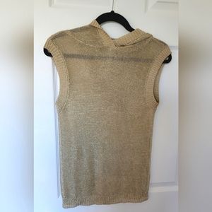 Zara - Hooded Knit Top With Metallic Thread - Golden